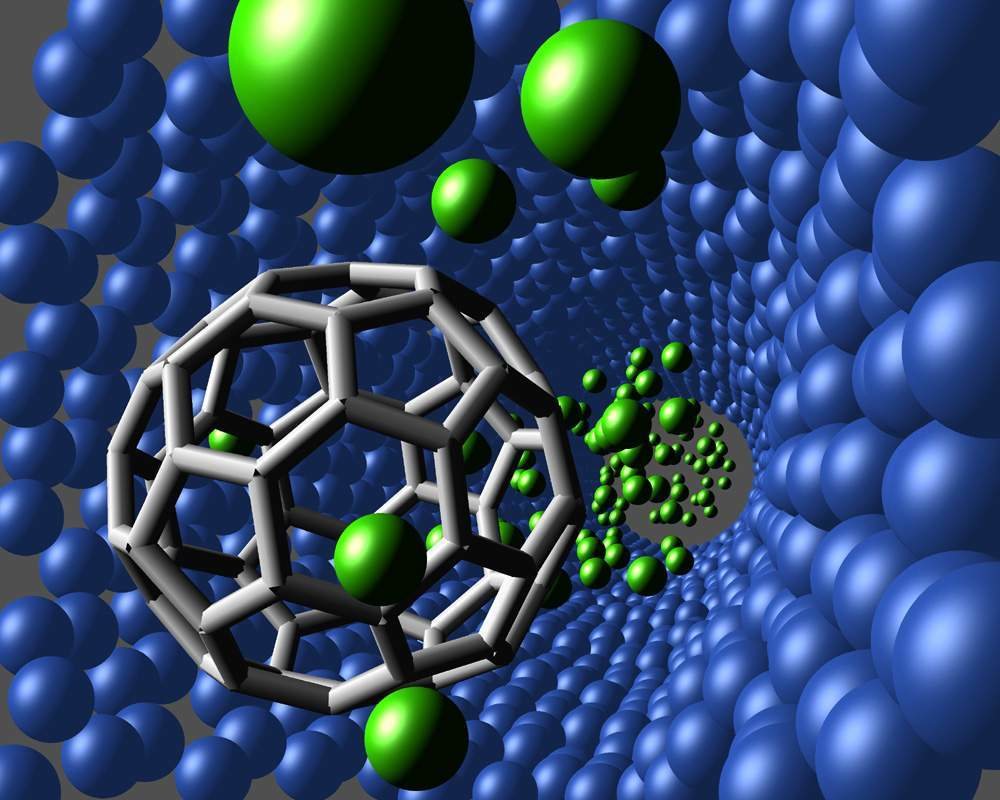 Los electrones se desplazan a lo largo de los nanotubos de carbono.