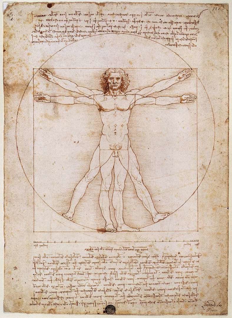 El Hombre de Vitruvio, de Leonardo Da Vinci.