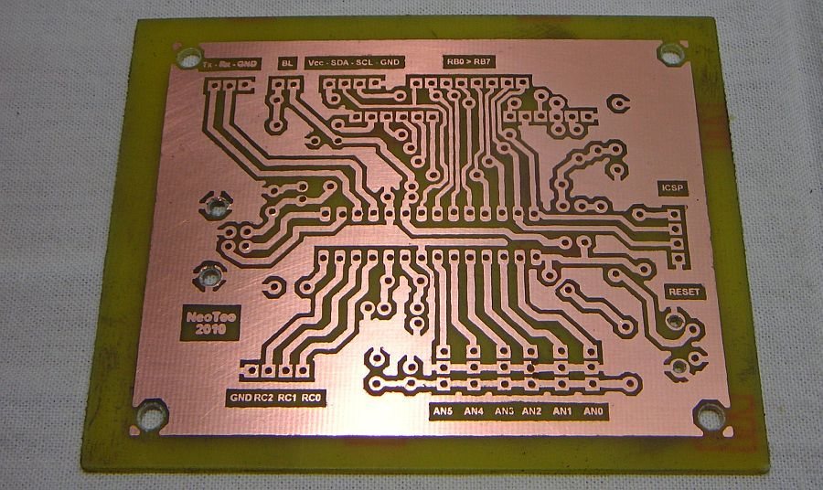 Vista del circuito impreso desarrollado