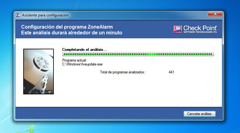 ZoneAlarm detectó la mayoría de los programas, pero en algunos casos solicitó autorización adicional