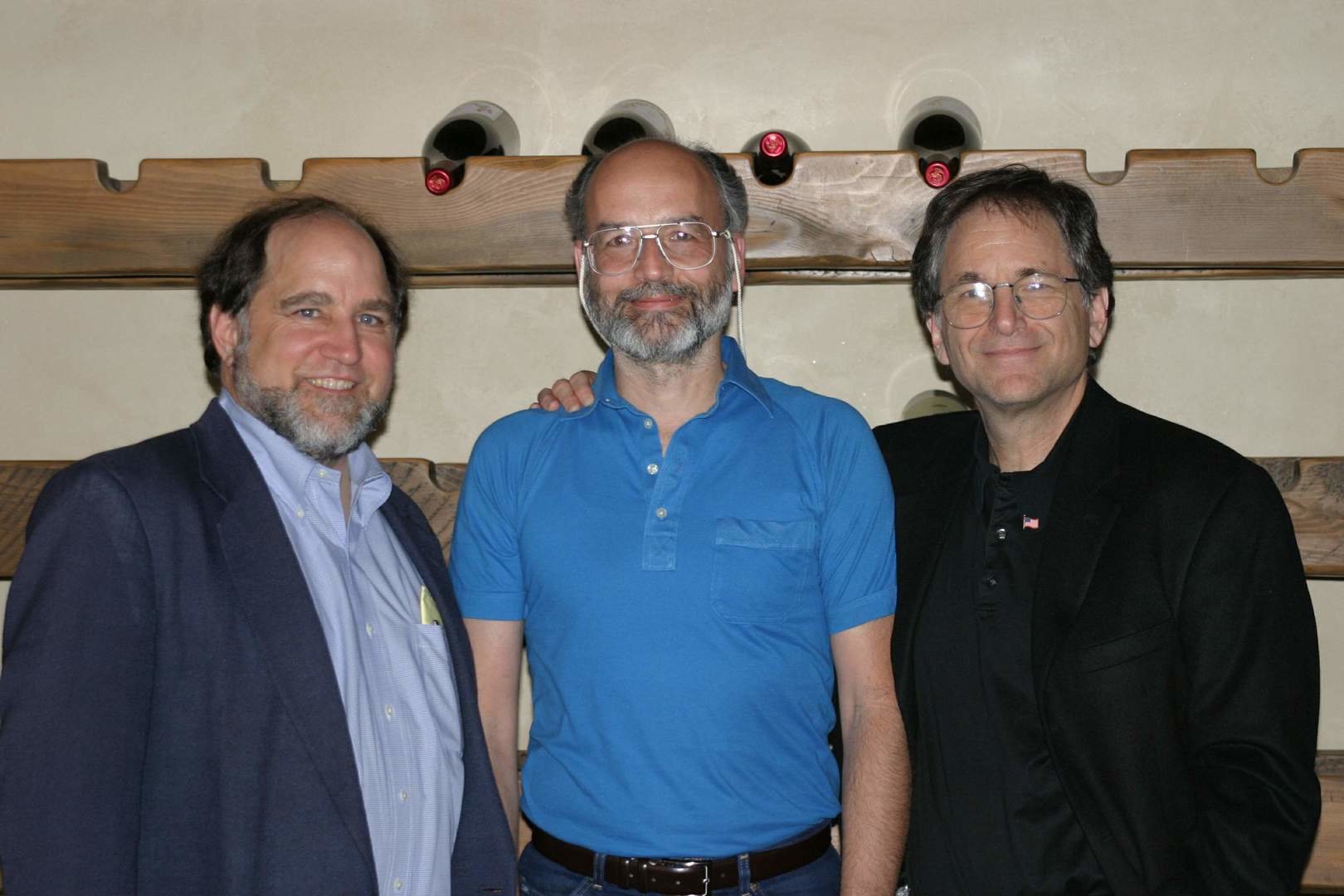 Rivest, Shamir y Adleman, creadores de RSA, fotografiados en 2003.