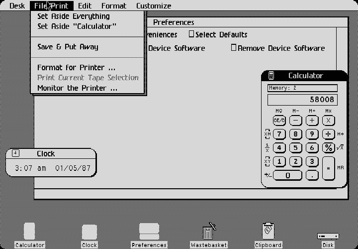 Una muestra del "Lisa Office System". No hay cursores parpadeando allí...