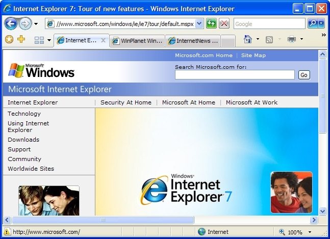 Internet Explorer 7.0 le dio la bienvenida a las pestañas