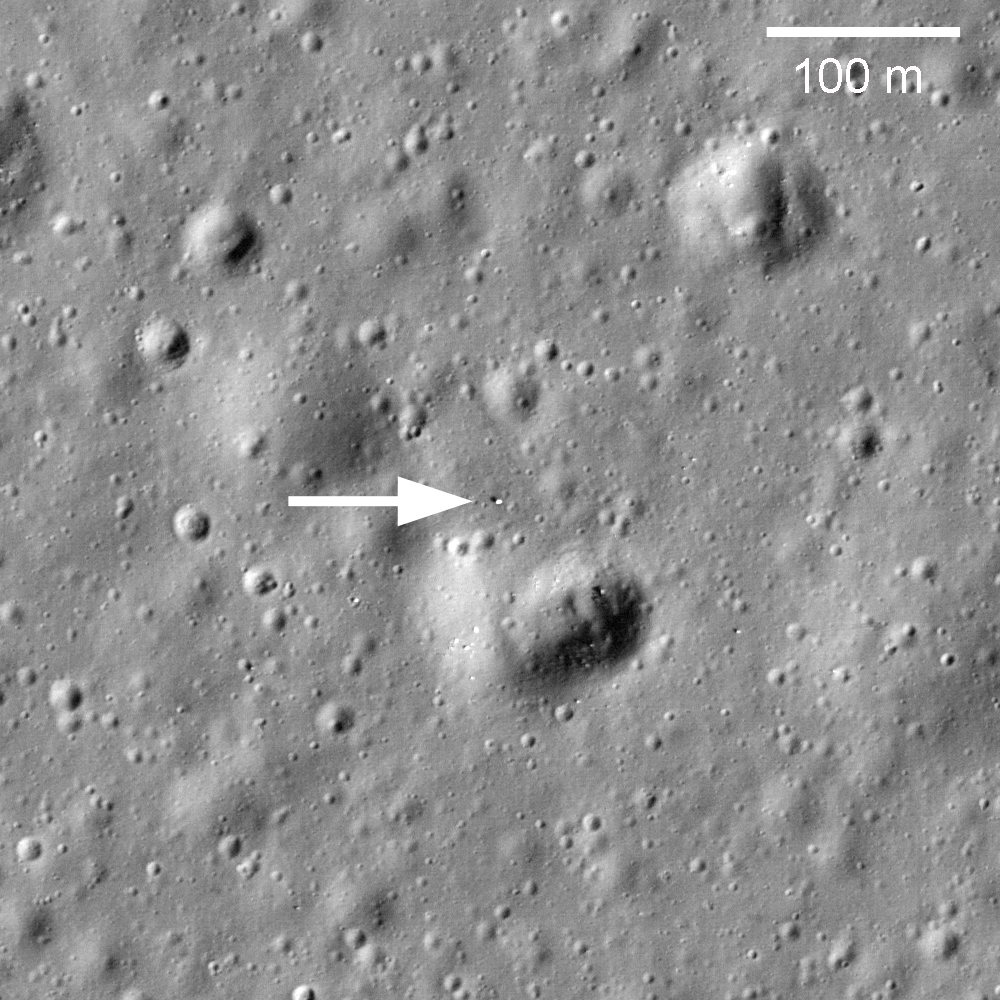 El Lunokhod 1 hoy, varado en la Luna.