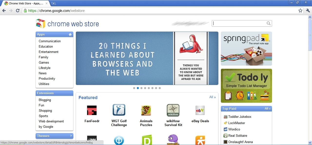 Chrome Web Store tendrá un rol fundamental en Chrome OS, pero ya puedes visitar la tienda con tu instalación de Chrome