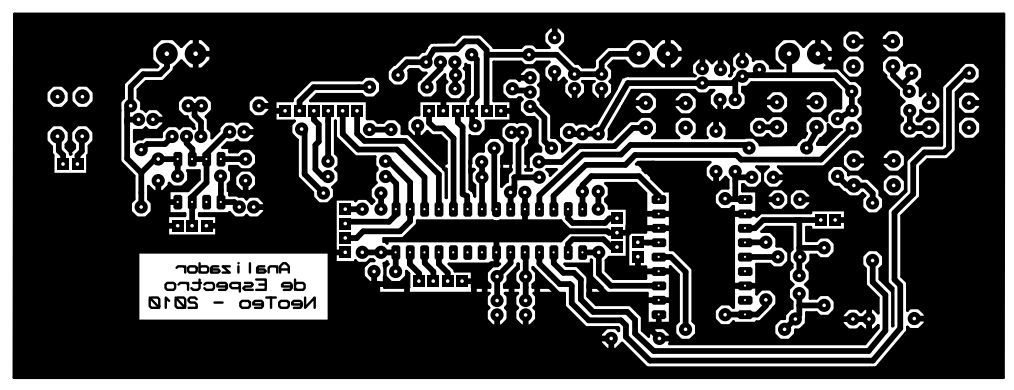 Circuito impreso propuesto para la placa de control del Analizador de Espectro