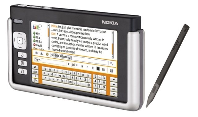 El teclado virtual del 770 Internet Tablet.