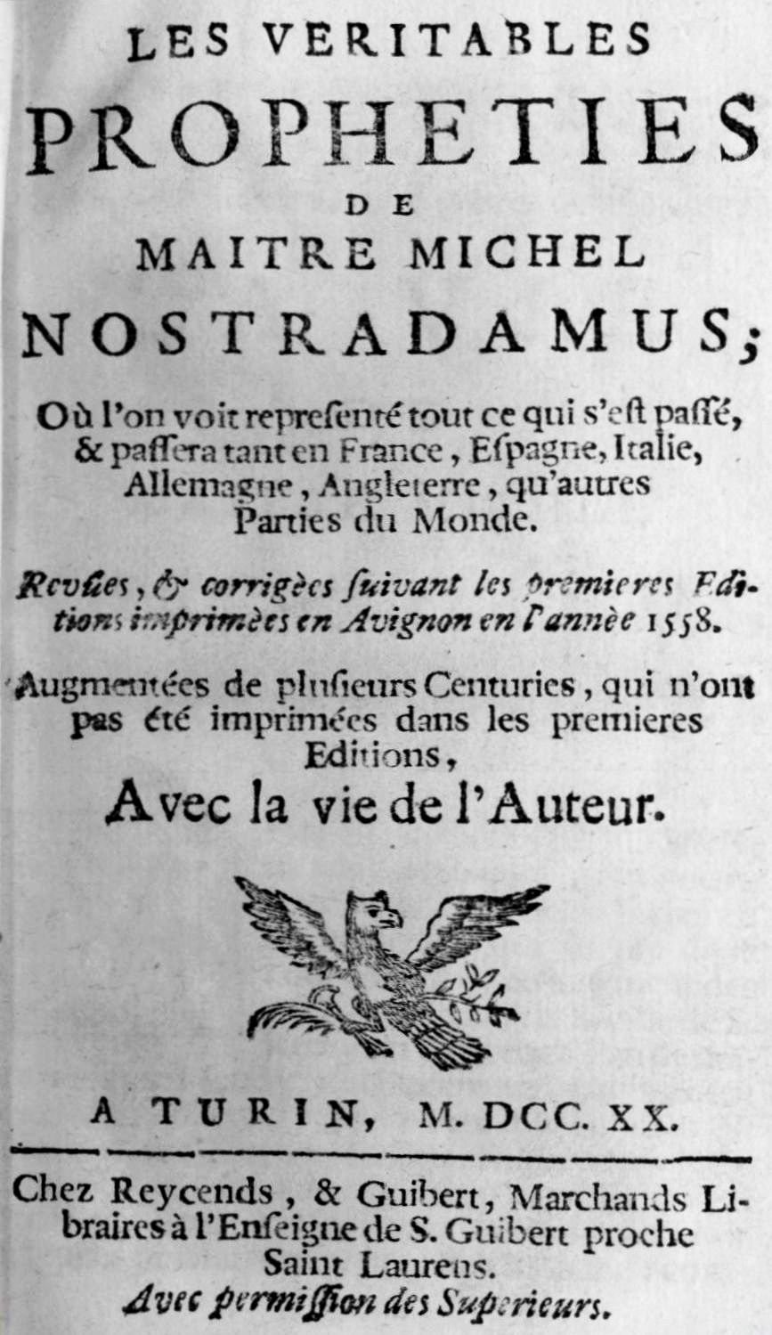 Las Profecías de Nostradamus”.