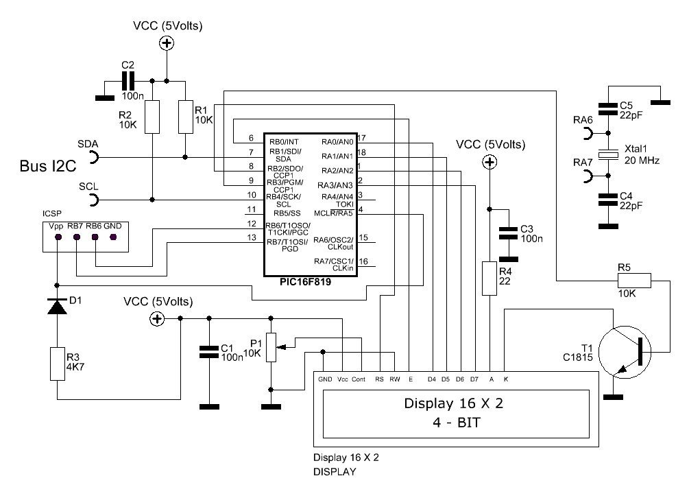 Circuito propuesto con un PIC 16F819