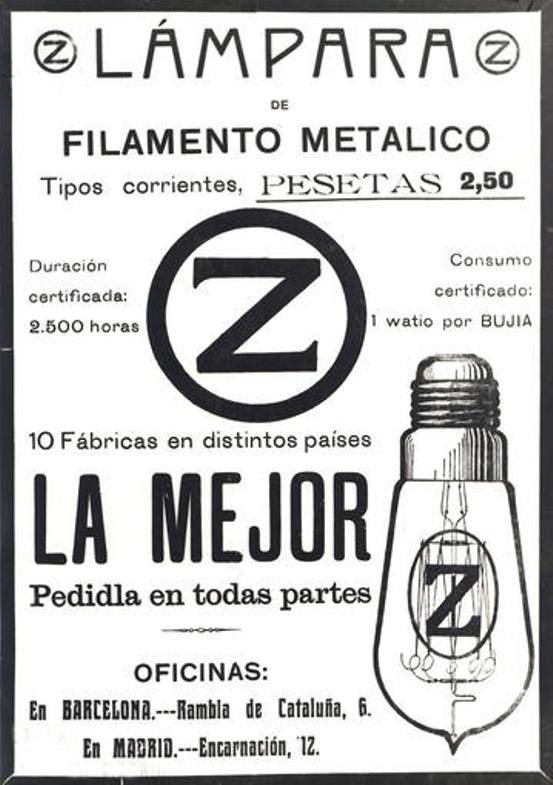 A mediados de los años veinte las lámparas duraban unas 2.500 horas.