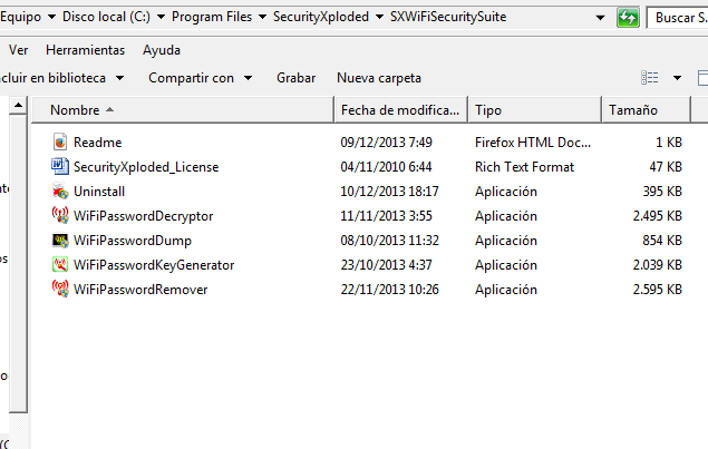 Archivos de Programas – SecurityXploded – SXWiFiSecuritySuite
