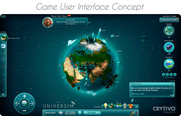 La interfaz gráfica del juego