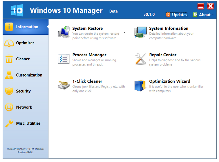 Windows 10 Manager es una aplicación con la cual podrás modificar, reparar, limpiar y optimizar tu sistema operativo Windows 10