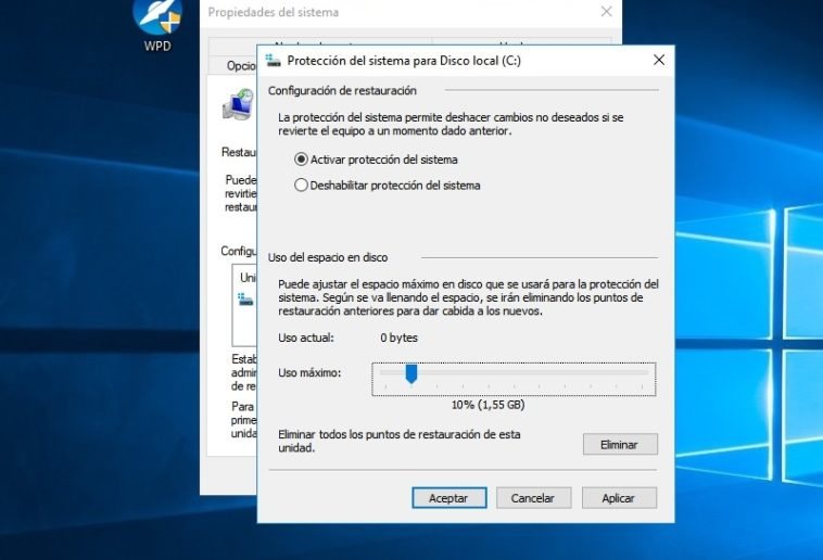 Cómo crear puntos de restauración en Windows 10