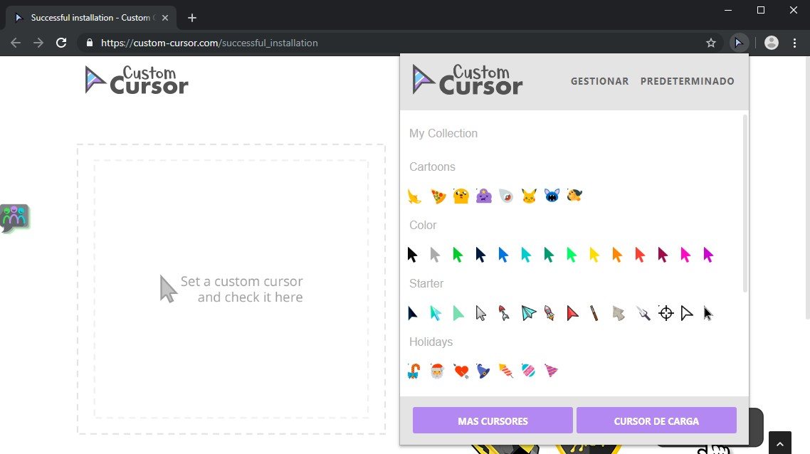 Cursor Custom For Chrome. Extensión de Chrome. Cursores de mouse  personalizados (custom-cursor.com) 