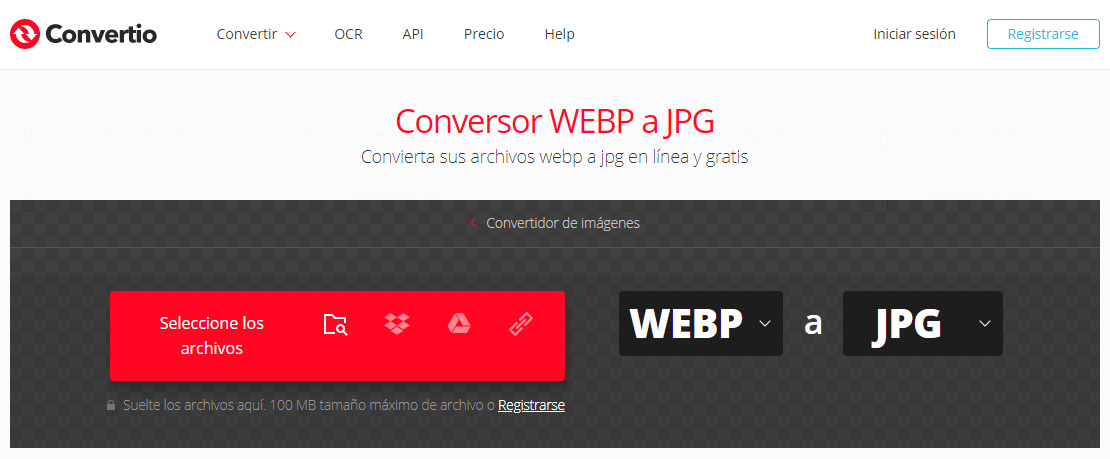 convertir WebP a JPG