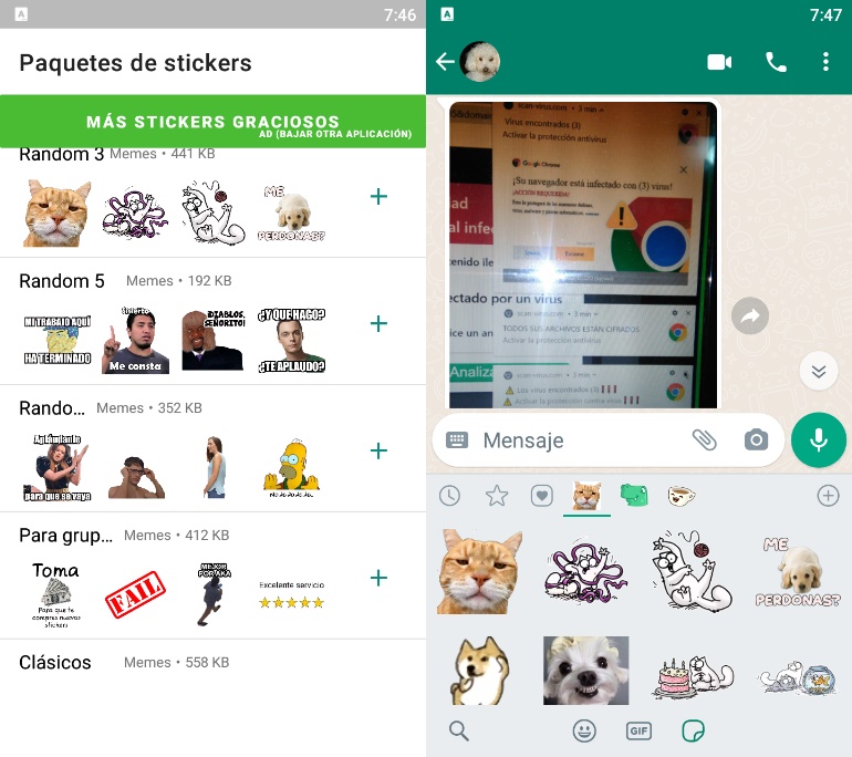 Stickers graciosos para WhatsApp