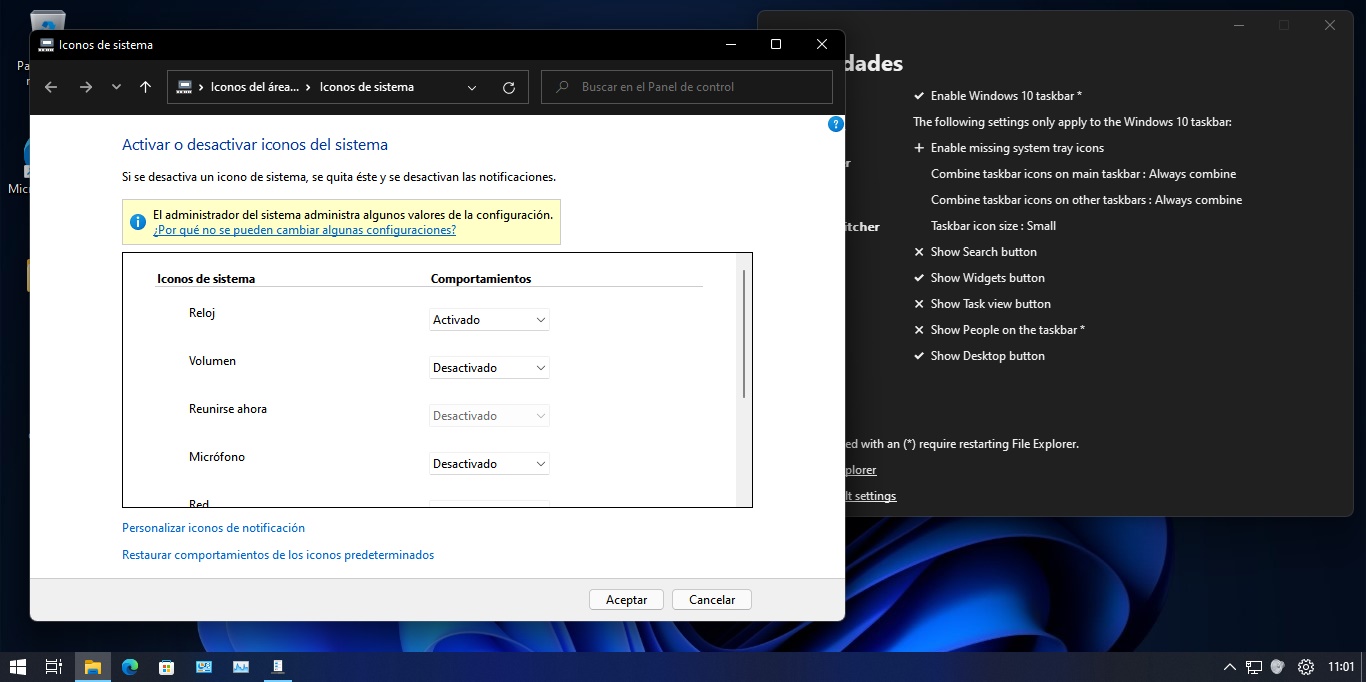 barra de tareas de Windows 10 en Windows 11