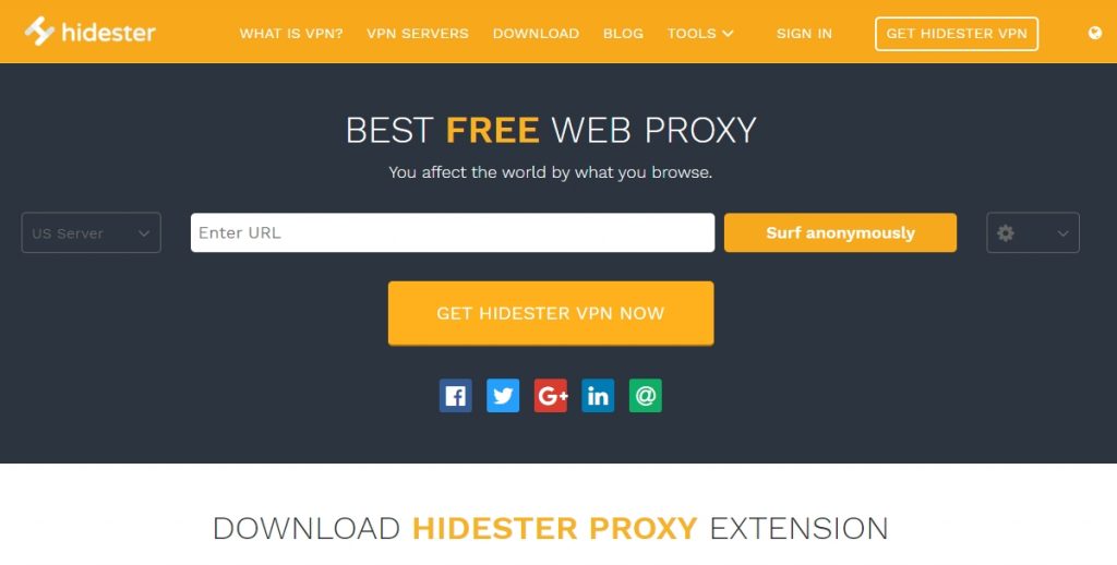 Mejores proxy gratuitos: Hidester