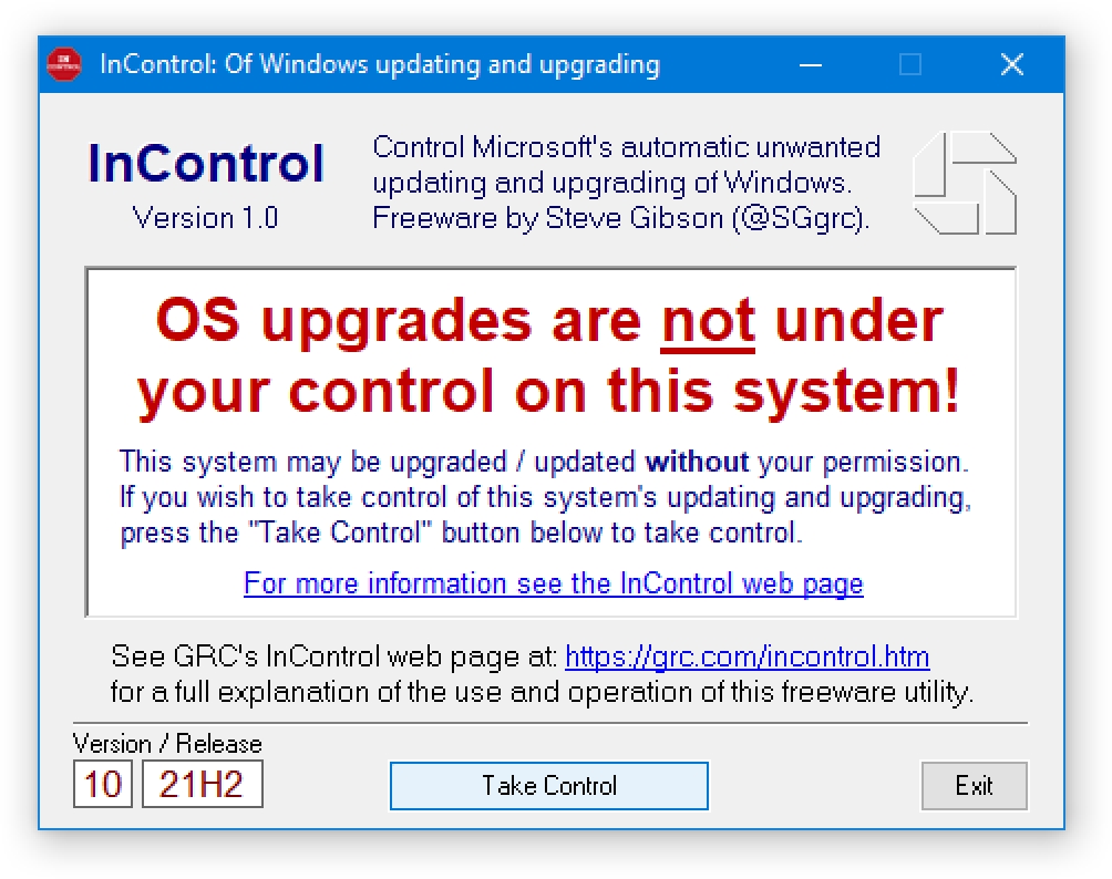 controlar las actualizaciones mayores de Windows
