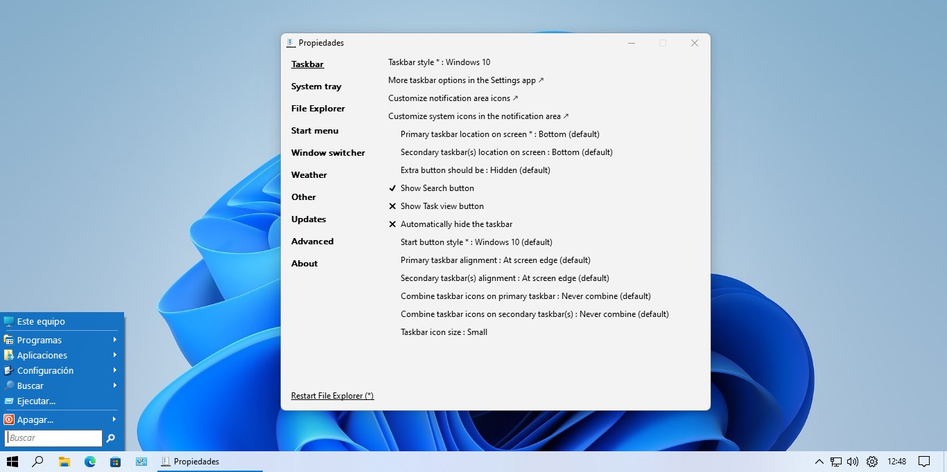 restaurar la barra de tareas en Windows 11