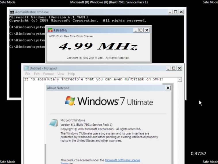 Windows 7 a 5 MHz