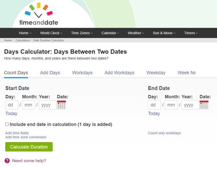 Cómo calcular la cantidad exacta de días entre dos fechas