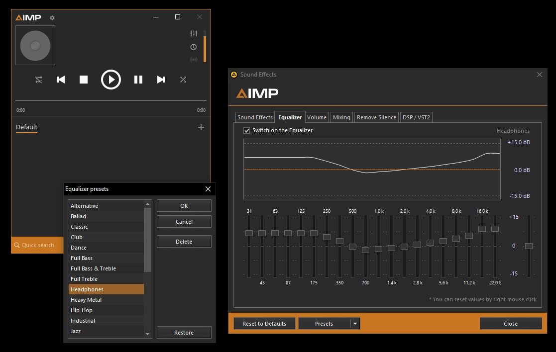 AIMP escuchar MP3s